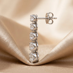 2.24 CT Round Diamond Drop Earrings
