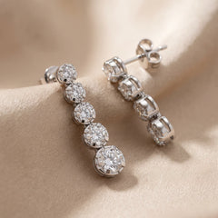 2.24 CT Round Diamond Drop Earrings