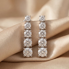 2.24 CT Round Diamond Drop Earrings
