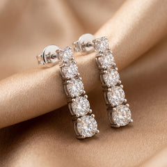 2.24 CT Round Diamond Drop Earrings