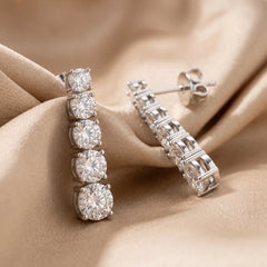 2.24 CT Round Diamond Drop Earrings