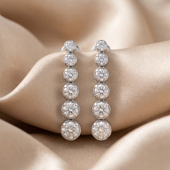 2.84 CT Round Diamond Drop Earrings