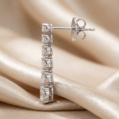 2.84 CT Round Diamond Drop Earrings