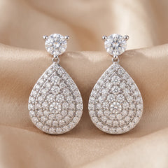 2.33 CT Round Diamond Drop Earrings