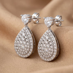 2.33 CT Round Diamond Drop Earrings