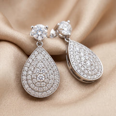 2.33 CT Round Diamond Drop Earrings
