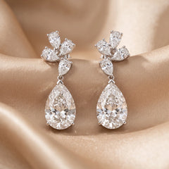 15.80 CT Pear Diamond Drop Earrings