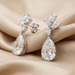 15.80 CT Pear Diamond Drop Earrings