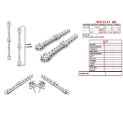 3.29 CT Round Diamond Drop Earrings