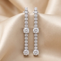 3.29 CT Round Diamond Drop Earrings
