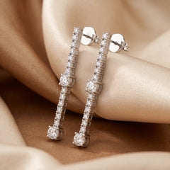 3.29 CT Round Diamond Drop Earrings