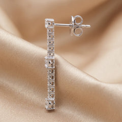 3.29 CT Round Diamond Drop Earrings