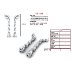 1.82 CT Pear & Round Diamond Climber Drop Earrings