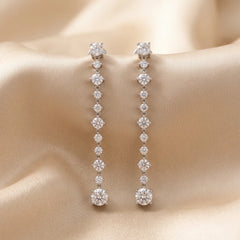1.67 CT Round Diamond Drop Earrings