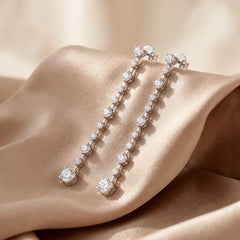 1.67 CT Round Diamond Drop Earrings