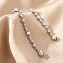 1.67 CT Round Diamond Drop Earrings
