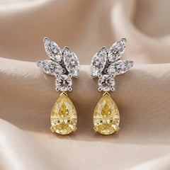 3.59 CT Pear & Marquise-Cut Two-Tone Earrings