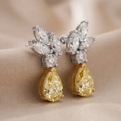 3.59 CT Pear & Marquise-Cut Two-Tone Earrings