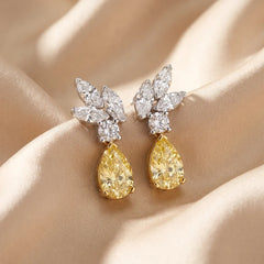 3.59 CT Pear & Marquise-Cut Two-Tone Earrings
