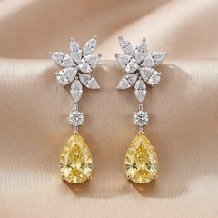 6.02 CT Pear & Marquise-Cut Two-Tone Earrings