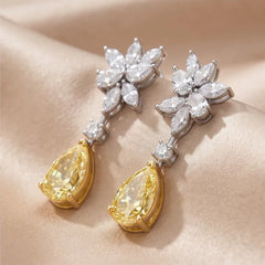 6.02 CT Pear & Marquise-Cut Two-Tone Earrings