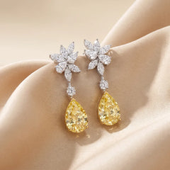 6.02 CT Pear & Marquise-Cut Two-Tone Earrings