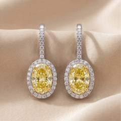 3.75 CT Oval-Cut Two-Tone Earrings