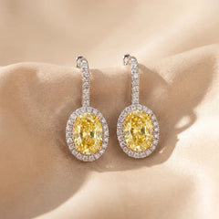 3.75 CT Oval-Cut Two-Tone Earrings