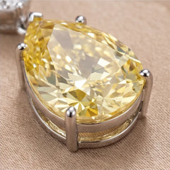 8.70 CT Pear & Round-Cut Dangle Earrings