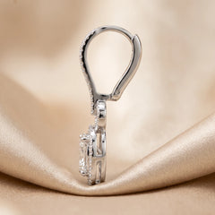 1.91 CT Round & Oval Diamond Drop Earrings