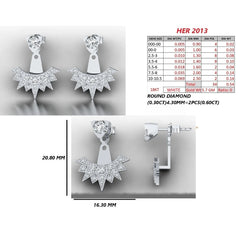 1.14 CT Round Diamond Drop Earrings