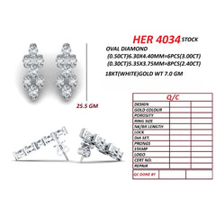 5.40 CT Oval Diamond Drop Earrings