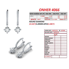 2.24 CT Round Diamond Drop Earrings (Copy)
