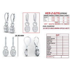 1.91 CT Round & Oval Diamond Drop Earrings