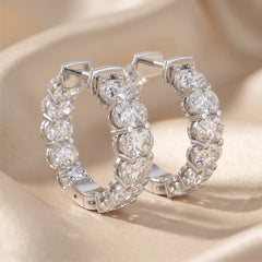 7.20 CT Oval Diamond Hoop Earring