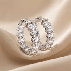 7.20 CT Oval Diamond Hoop Earring