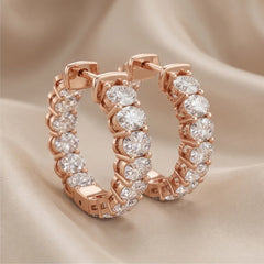 3.36 CT Oval Diamond Hoop Earring