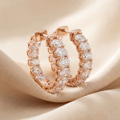 3.36 CT Oval Diamond Hoop Earring
