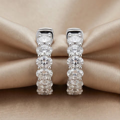 3.36 CT Oval Diamond Hoop Earring