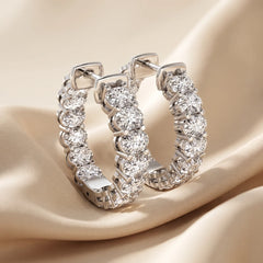 3.36 CT Oval Diamond Hoop Earring