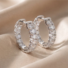 3.36 CT Oval Diamond Hoop Earrings