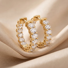 3.36 CT Oval Diamond Hoop Earring