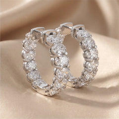 5.20 CT Oval Diamond Hoop Earrings