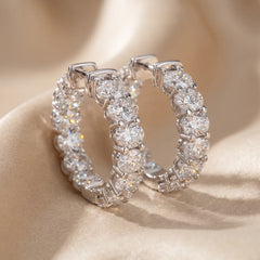 5.20 CT Oval Diamond Hoop Earrings
