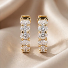 5.20 CT Oval Diamond Hoop Earrings