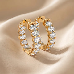 5.20 CT Oval Diamond Hoop Earrings