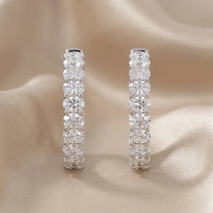 2.24 CT Oval Diamond Hoop Earrings