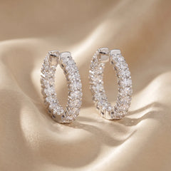 2.24 CT Oval Diamond Hoop Earrings