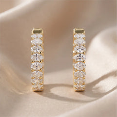 2.24 CT Oval Diamond Hoop Earrings