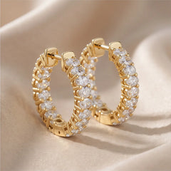 2.24 CT Oval Diamond Hoop Earrings